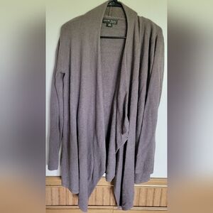 Barefoot Dreams Cozychic Lite Island Wrap Cardigan Brown Gray Style 436 Size S/M
